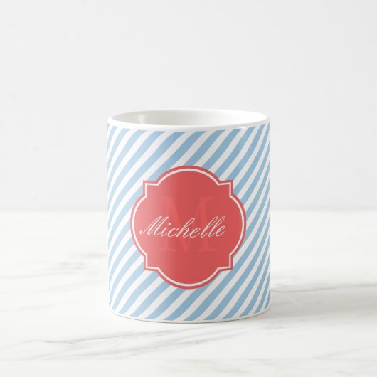 Mug de monogramme bleu Placid (Centre)