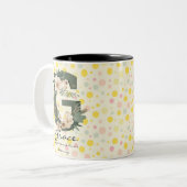Mug de Monogramme Chic Boho divin avec florale de  (Devant gauche)