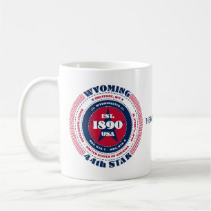 Mug de monogramme circulaire Patriotique Wyoming