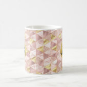 Mug de monogramme d'art Abstrait rose et or (Centre)
