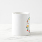 Mug de monogramme de couronne de fleurs (Centre)