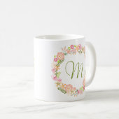 Mug de monogramme de germe botanique (Devant droit)