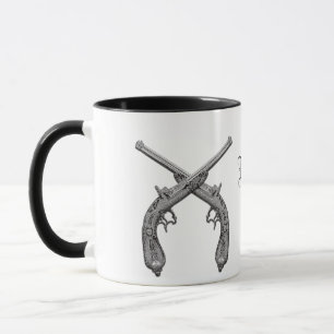 Mug de monogramme de pistolet croisé par les rebel