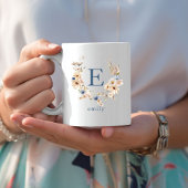 Mug de monogramme floral Boho avec nom modifiable