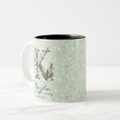 Mug de monogramme floral chic de Boho radieux pour (Devant gauche)