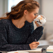 Mug de monogramme floral - Élégante lettre Y writ