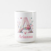 Mug de monogramme floral sur mesure (Centre)