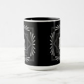 Mug de monogramme noir à cadre élégant (Centre)