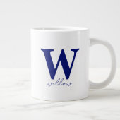 Mug de monogramme personnalisé bleu foncé moderne (Droite)