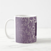 Mug de monogramme pourpre élégant (Gauche)
