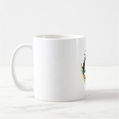 Mug de monogramme Q floral avec nom modifiable (Gauche)