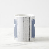 Mug de monogramme rustique bleu (Centre)