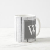 Mug de monogramme rustique gris (Devant droit)