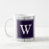 Mug de monogramme rustique violet (Gauche)