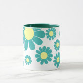 Mug de monogramme Turquoise Daisy (Centre)