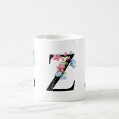Mug de monogramme Z initial floral (Centre)