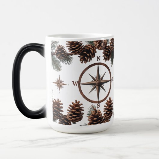 Mug de Morphage de couleur | Compas et Pinecone ru (Gauche)