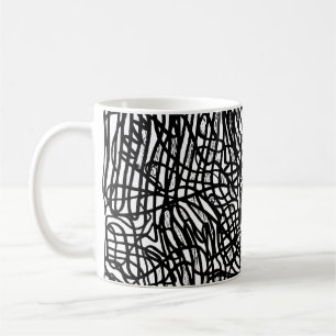 Mug de Motif Abstrait Black and White Lines