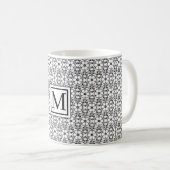 Mug de Motif de fleurs noir et blanc (Devant droit)