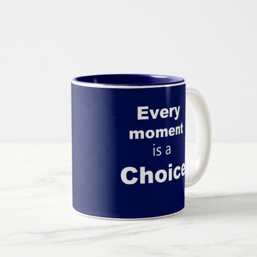 Mug de motivation - Bleu - "Chaque instant" (Devant droit)
