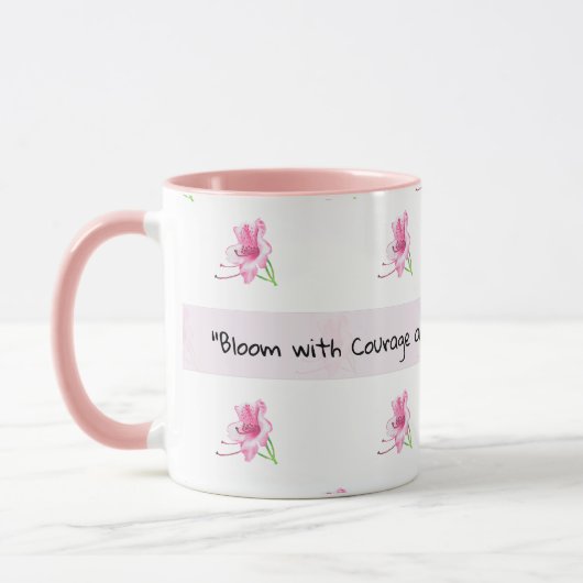 Mug de motivation rose floral (Gauche)