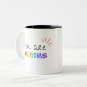 Mug De Mots Positifs Multicolor Vibrant (Devant gauche)