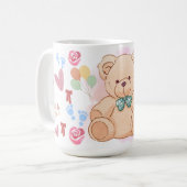 Mug de Naissance Ourson & Cœurs Mignon (Devant gauche)