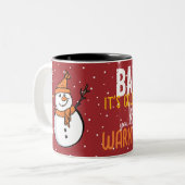 Mug de neige gaie - Étaler la chaleur hivernale (Devant gauche)