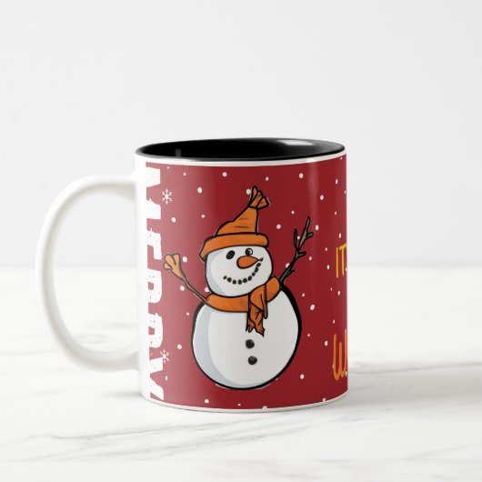 Mug de neige gaie - Étaler la chaleur hivernale (Gauche)