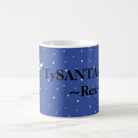 Mug de Noël 11 oz. Étoiles "TySANTAsaurus Rex" (Centre)