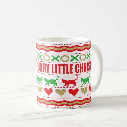 Mug de Noël 11 oz. "Feu de chat" (Devant droit)