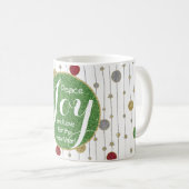 Mug de Noël 11 oz. "Ornements et étoiles" (Devant droit)