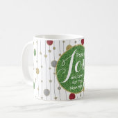 Mug de Noël 11 oz. "Ornements et étoiles" (Devant gauche)