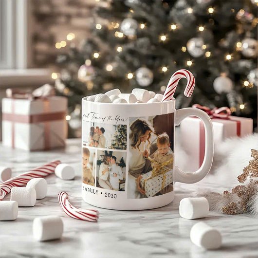 Mug de Noël à collage photo Simple Seven