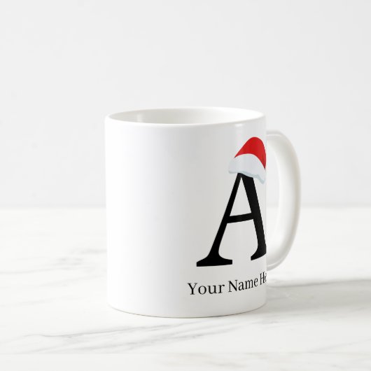 Mug de Noël "A" initial (Devant droit)