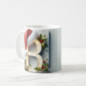 Mug de Noël à initiale B – Dessin de lettre festiv (Devant gauche)