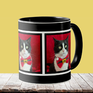 Mug de Noël au chat smoking mignon