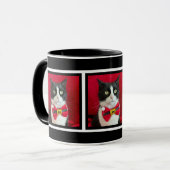 Mug de Noël au chat smoking mignon (Devant gauche)