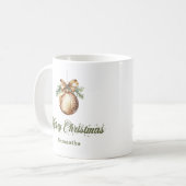 Mug de Noël au nom personnalisé de style neutre et (Devant gauche)