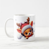 Mug de Noël au renne 3D – Fêtes de fin d'année fes (Gauche)
