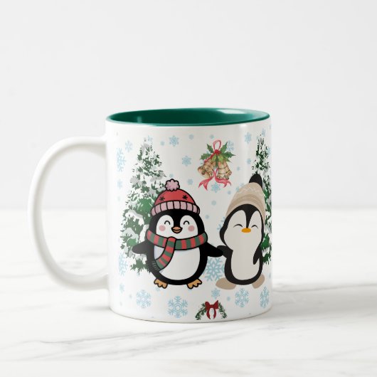 Mug de Noël aux manchots mignons (Gauche)