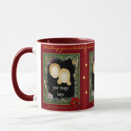 Mug de Noël avec 3 de vos photos (Gauche)