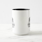 Mug de Noël avec gravure antique de cerf dit Yule. (Centre)