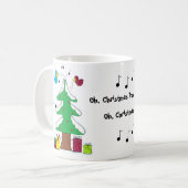 Mug de Noël avec oiseaux et notes de musique (Devant gauche)