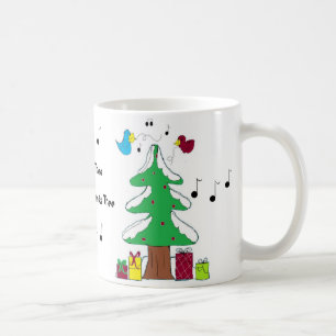 Mug de Noël avec oiseaux et notes de musique