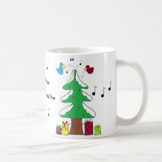 Mug de Noël avec oiseaux et notes de musique (Droite)