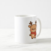 Mug de Noël avec Renne Mignon et Écharpe (Devant droit)