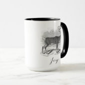 Mug de Noël avec une gravure de cerf antique disan (Devant droit)