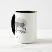 Mug de Noël avec une gravure de cerf antique disan (Devant gauche)