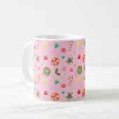 Mug de Noël bonbons rose mignon (Devant gauche)